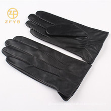 2016 best selling men's rabbit fur lined leather gloves